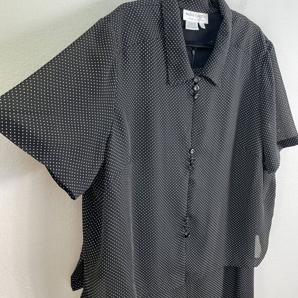 MAGGY LONDON Womens Plus 24WP Polka Dot 2 Piece Maxi Dress Suit - Picture 10 of 12